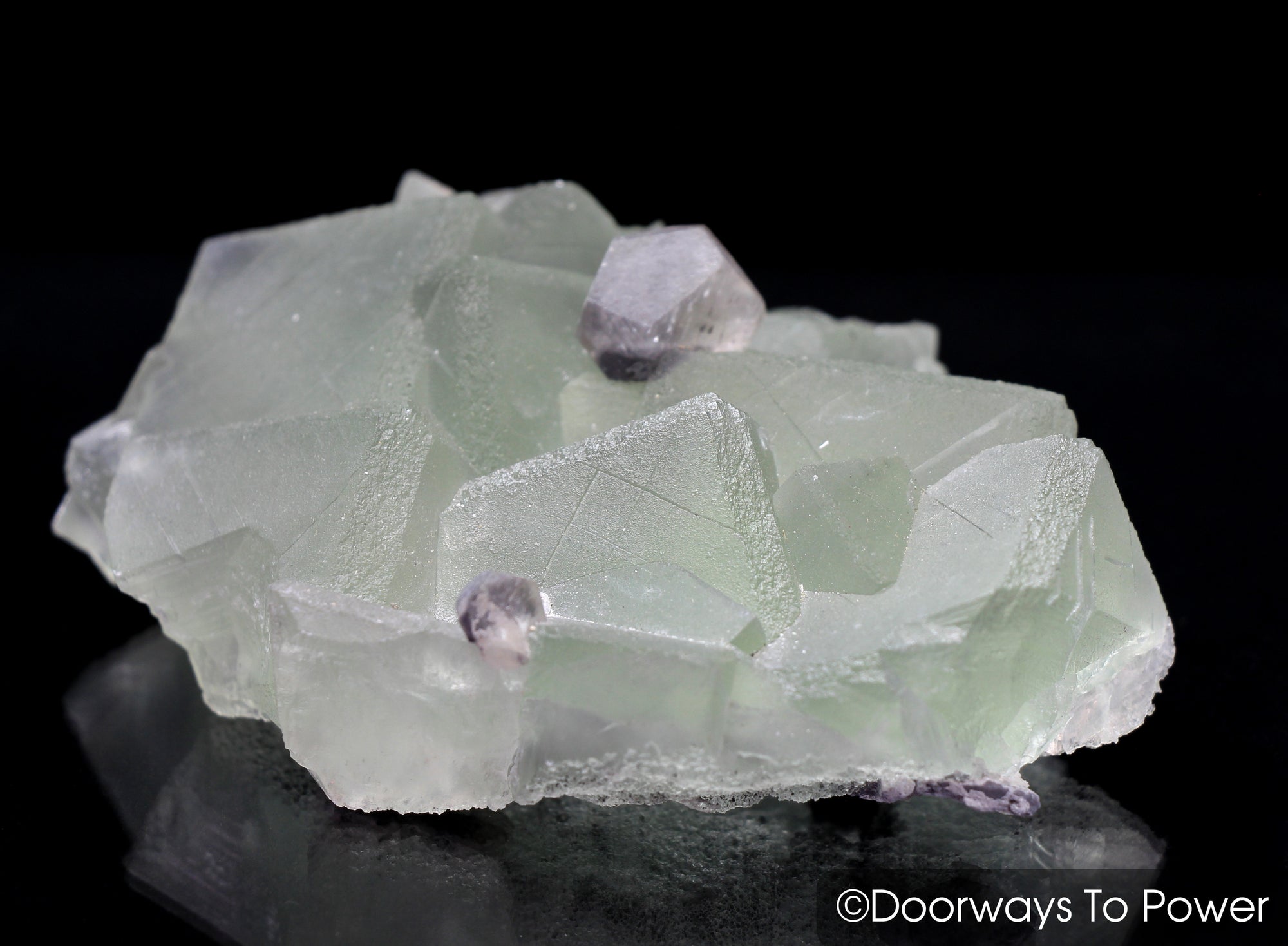 Green Fluorite with Twin Calcite Specimen A ++ Collectors Quality
