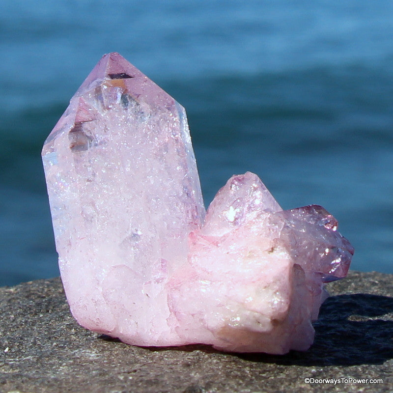 Lavender Rose Aura Lemurian Seed Cluster Peiadian Starbrary Crystal