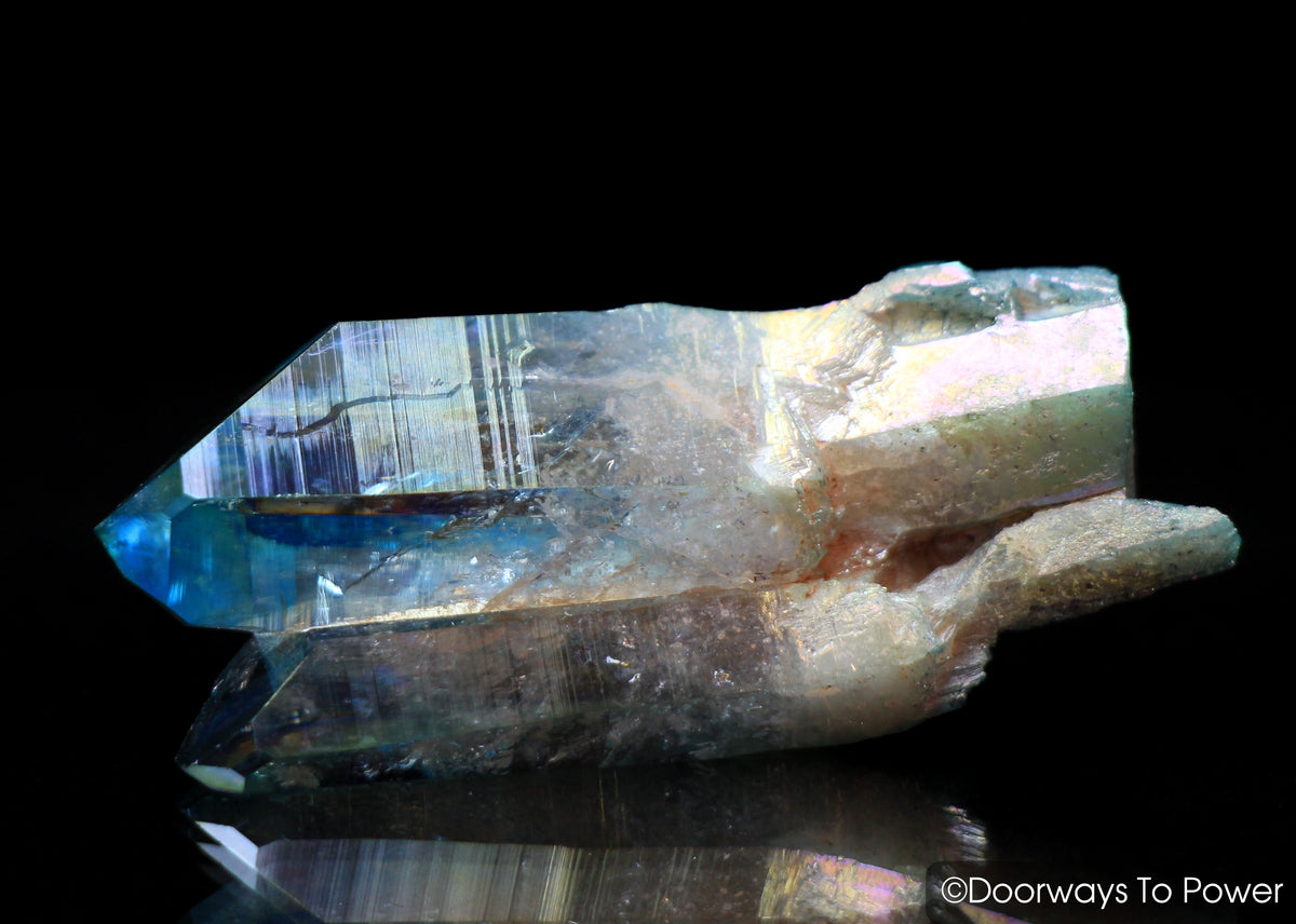 Aqua Aura Quartz Master Record Keeper Tantric Twin Crystal