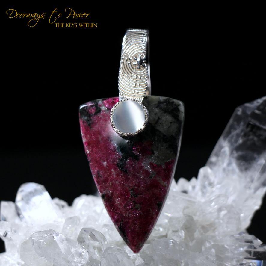 Eudialyte & Moonstone Light Language Pendant