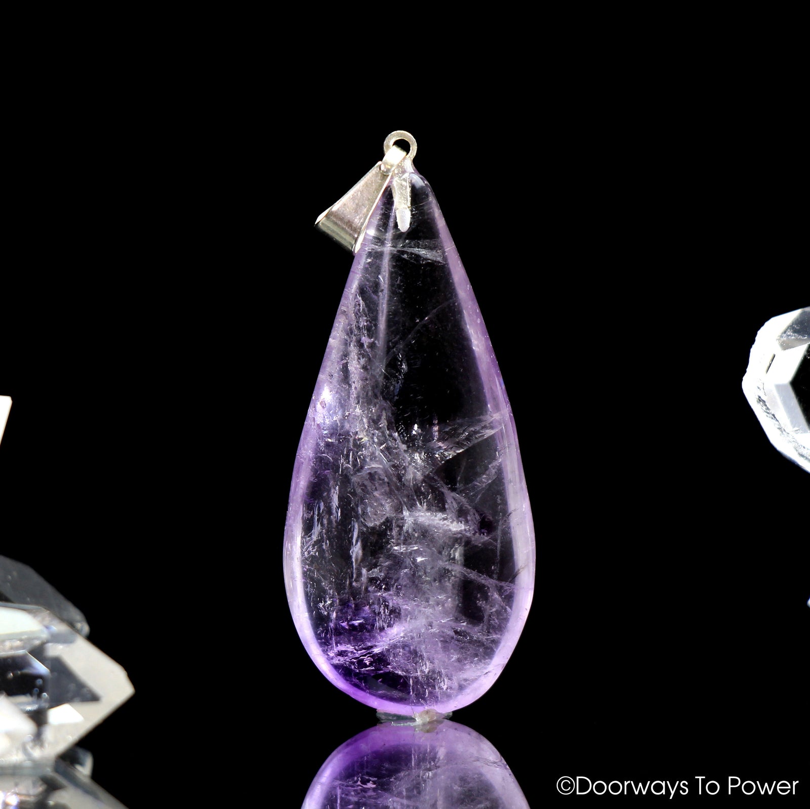 John of God Amethyst Crystal Drop Pendant