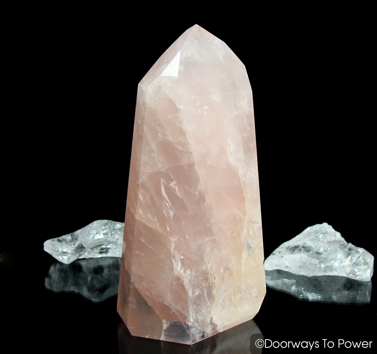 John of God Rose Quartz Master Dow Casa Crystal Point 'Full Heart'