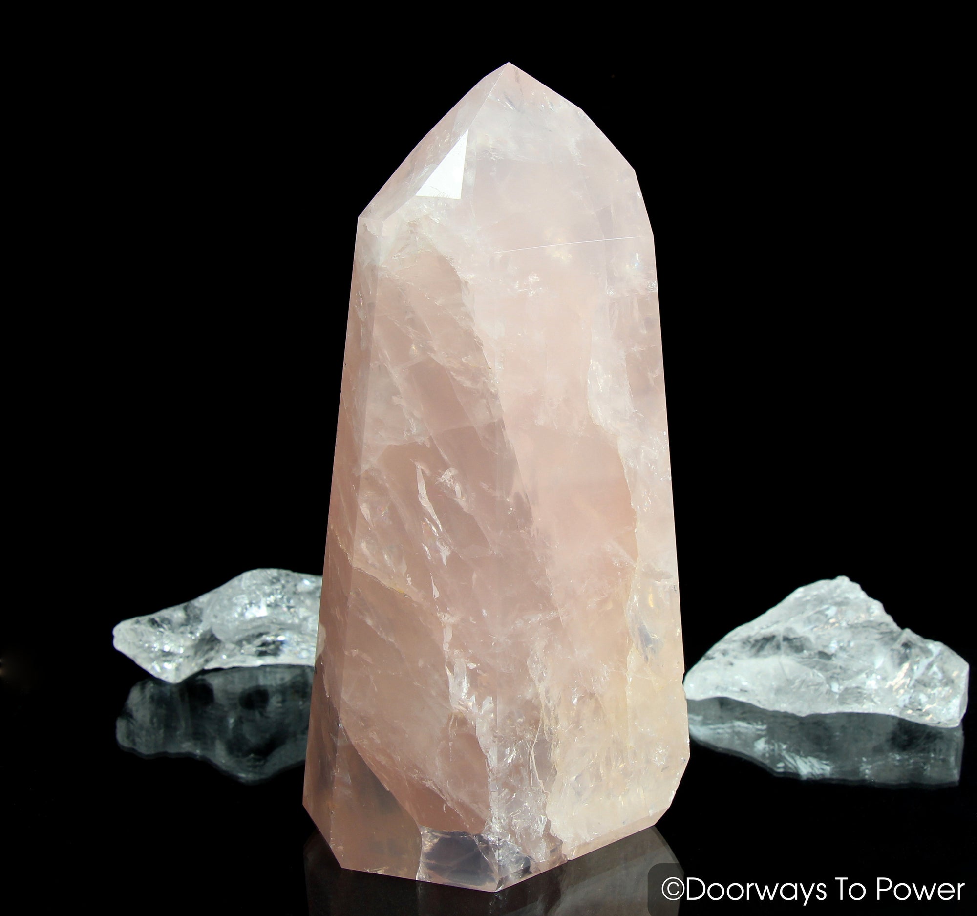 John of God Rose Quartz Master Dow Casa Crystal Point 'Full Heart'