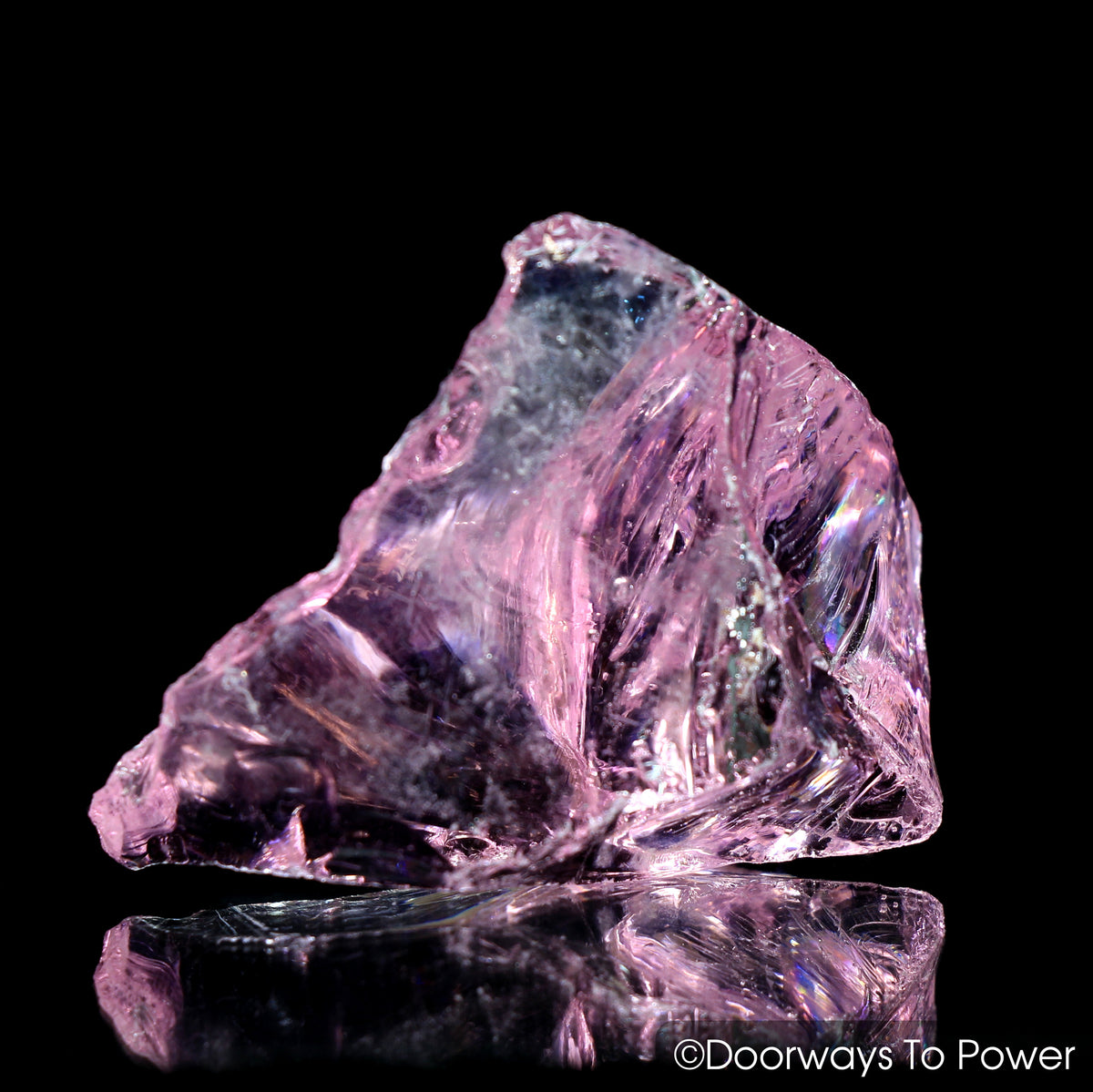HGW Pink Monatomic Andara Crystal w/ Rainbows 'Heart of God Within'