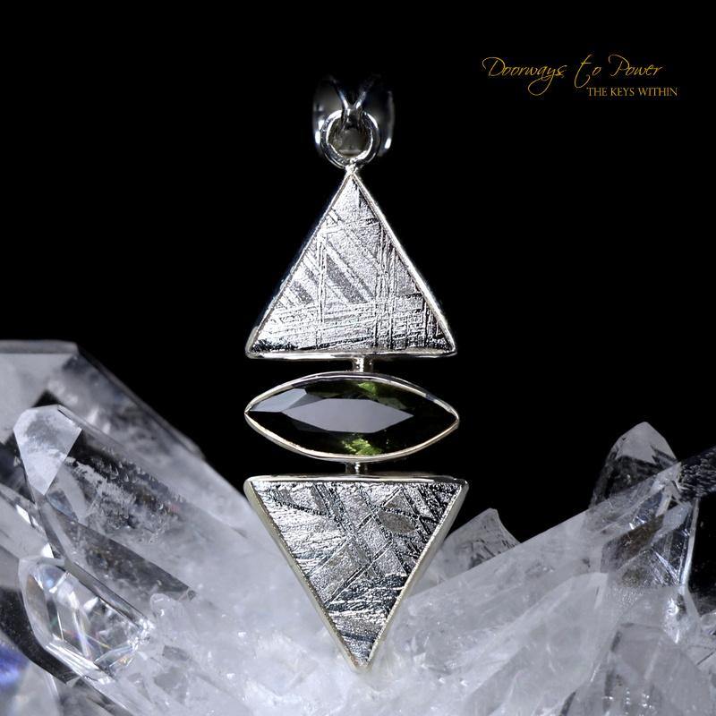 Meteorite Moldavite Light Language Pendant ™