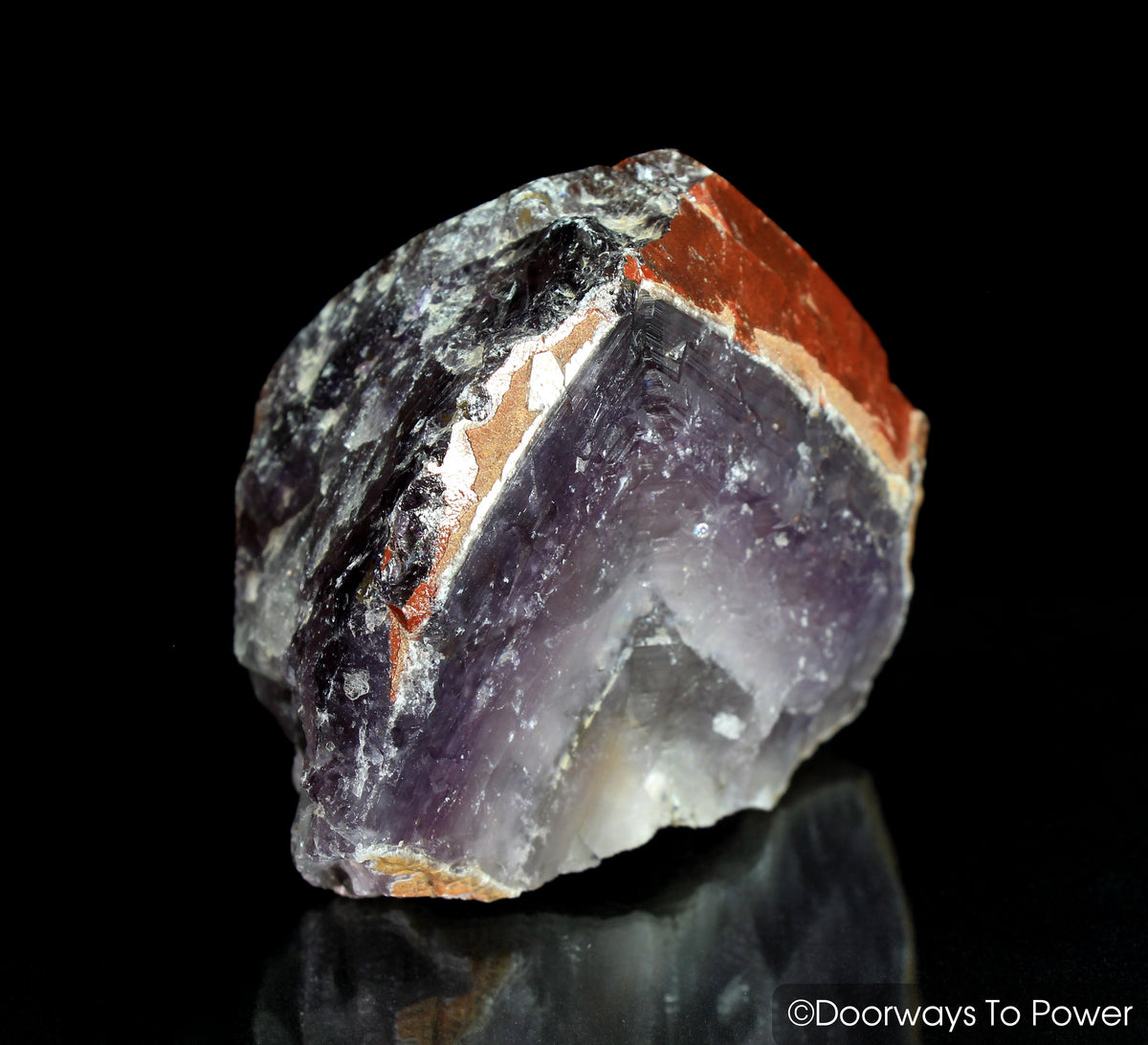 Auralite 23 Crystal Altar Stone Red Hematite Tip & Sunken Record keeper 'Wisdom Keeper'