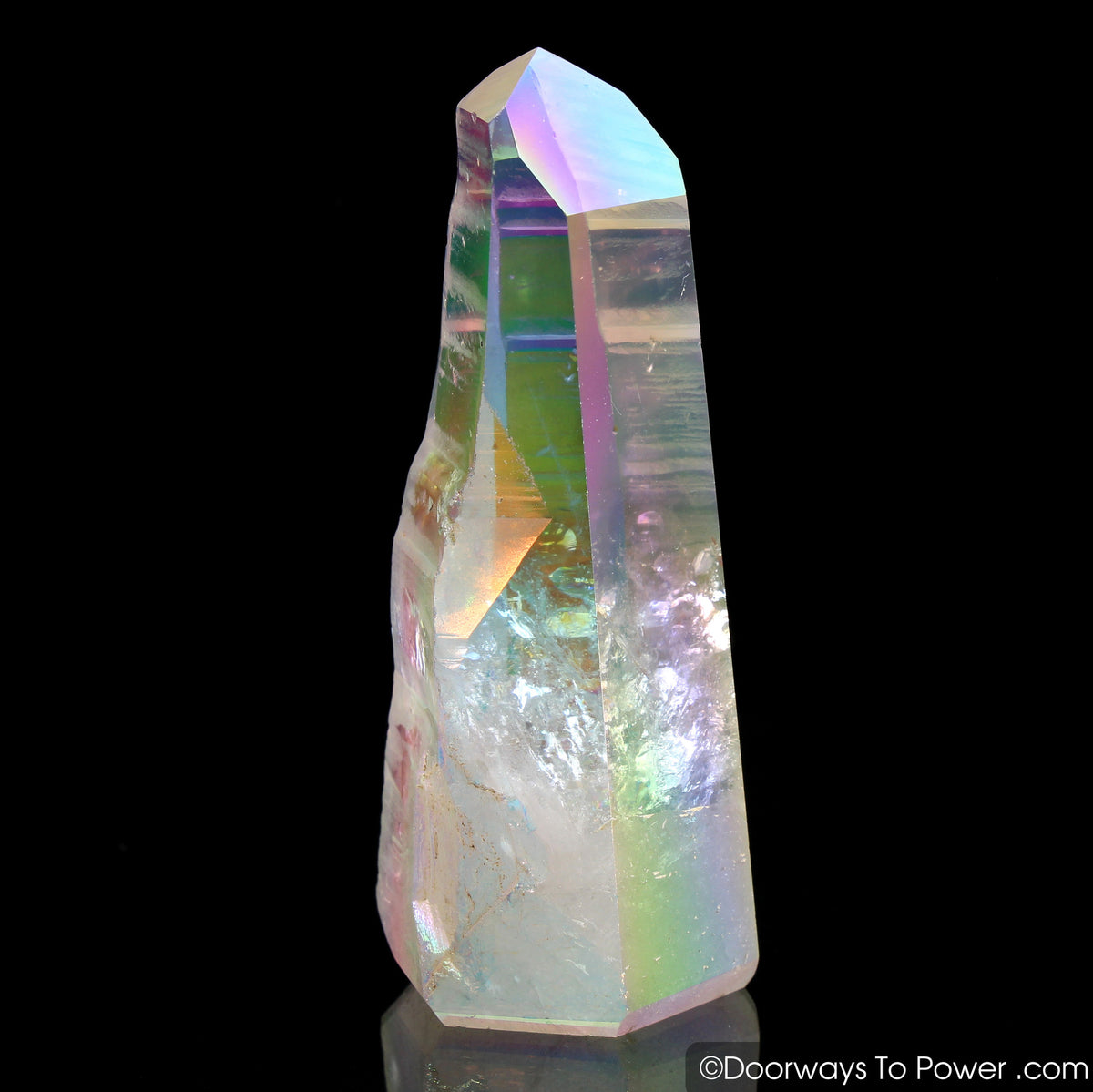 Angel Aura Lemurian Crystal Point w/ Record Keepers
