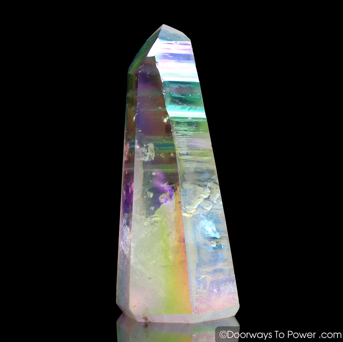 Angel Aura Lemurian Crystal Point w/ Record Keepers