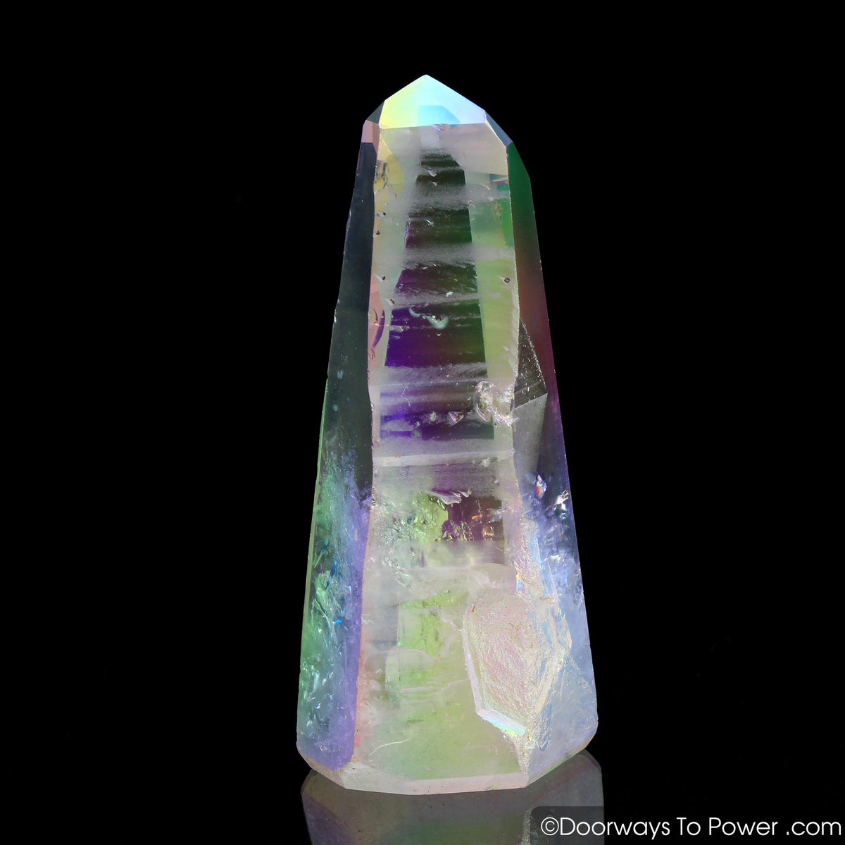 Angel Aura Lemurian Crystal Point w/ Record Keepers