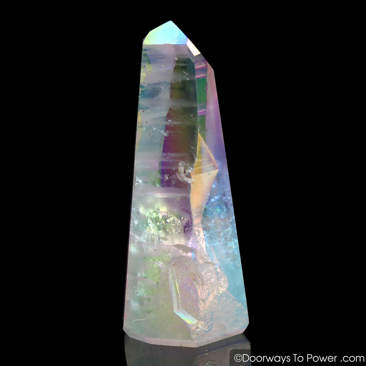 Angel Aura Lemurian Crystal Point w/ Record Keepers
