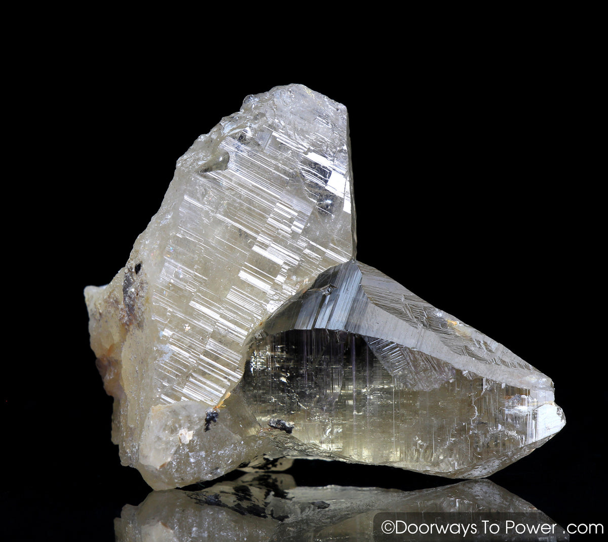 Golden Azeztulite Pleiadian Starbrary Record Keeper Twin Crystal RARE A ++++