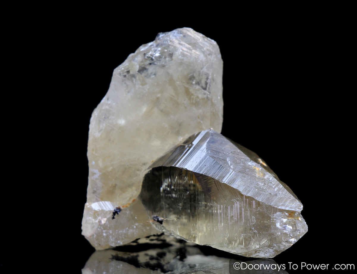 Golden Azeztulite Pleiadian Starbrary Record Keeper Twin Crystal RARE A ++++