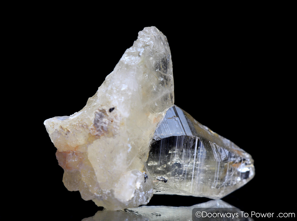 Golden Azeztulite Pleiadian Starbrary Record Keeper Twin Crystal RARE A ++++