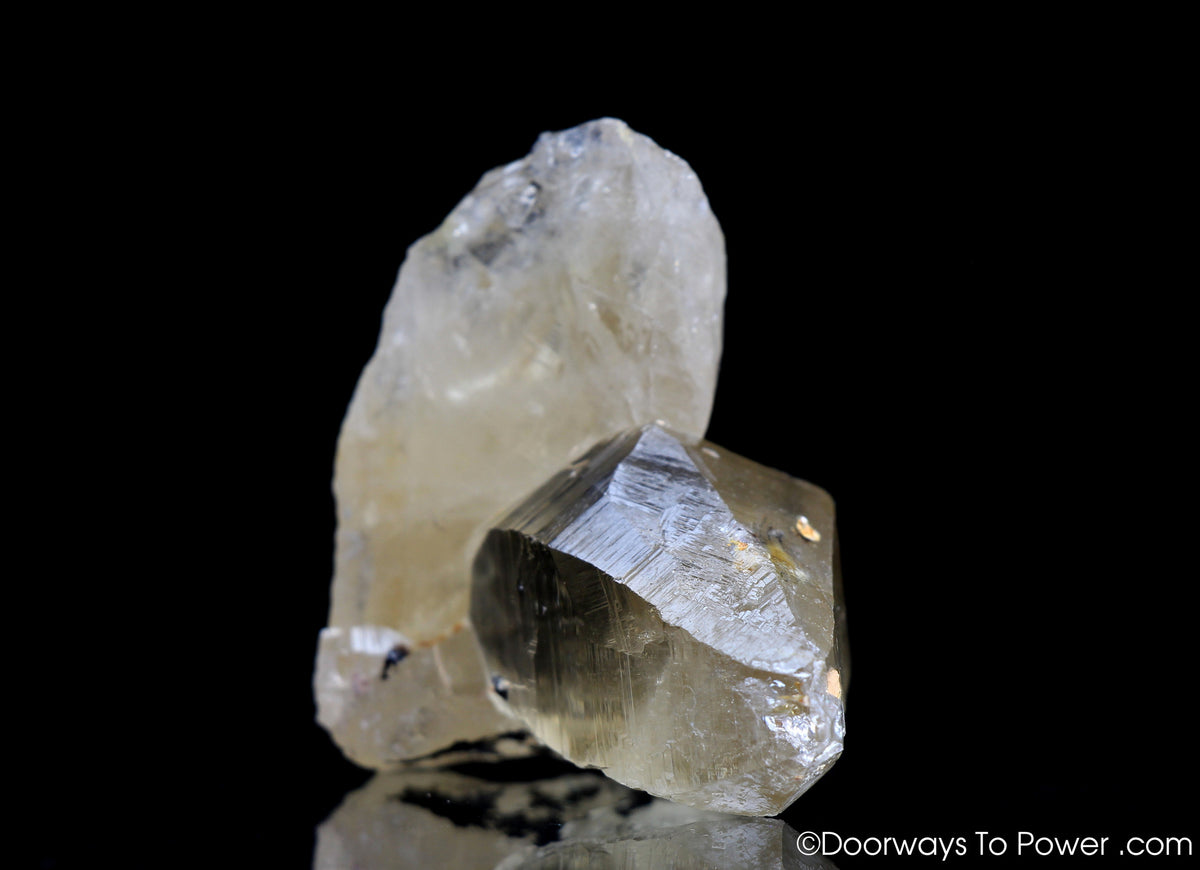 Golden Azeztulite Pleiadian Starbrary Record Keeper Twin Crystal RARE A ++++