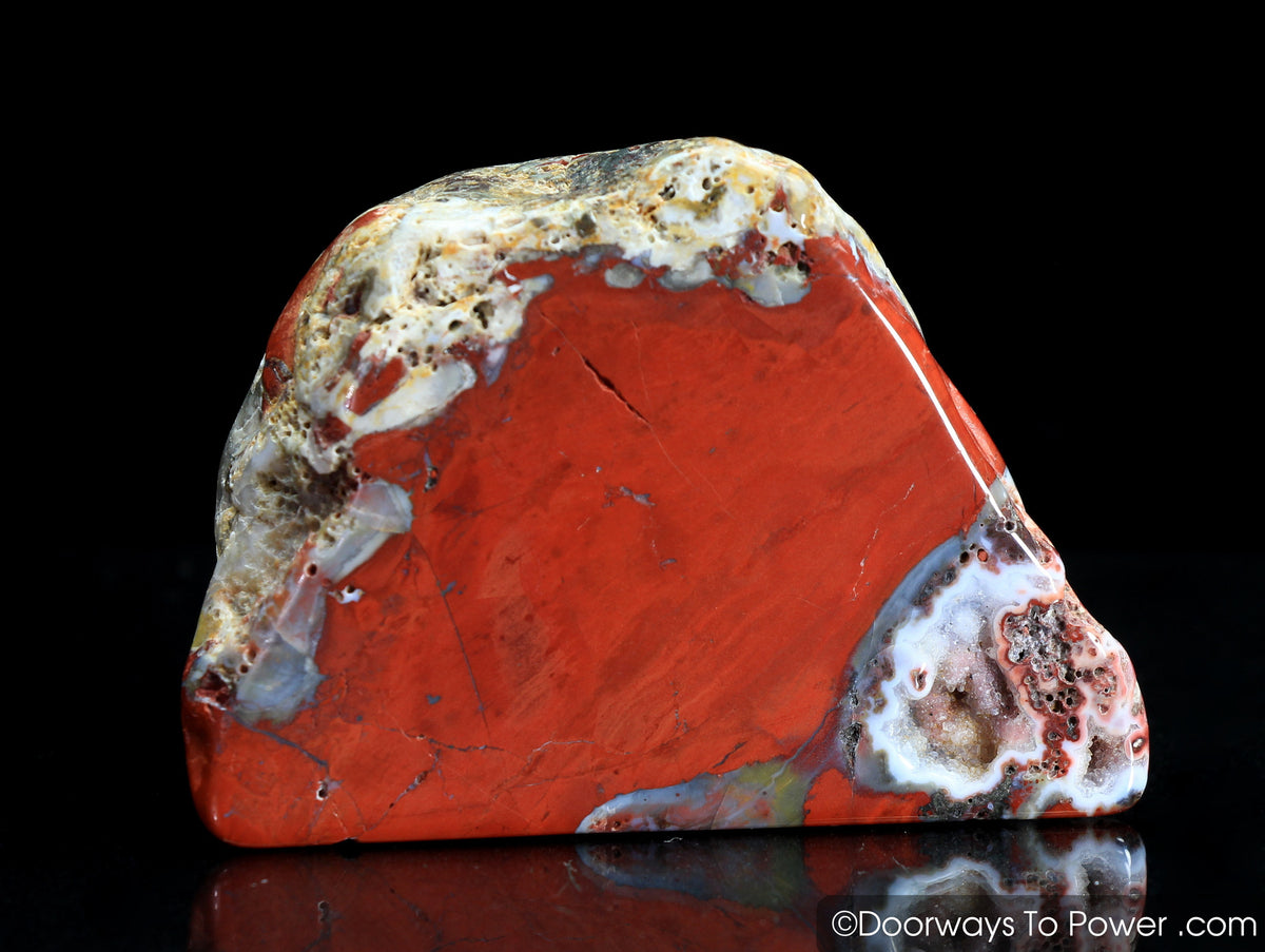 Red Fire Azeztulite Altar Stone w/ Druzy Rare (Polished)