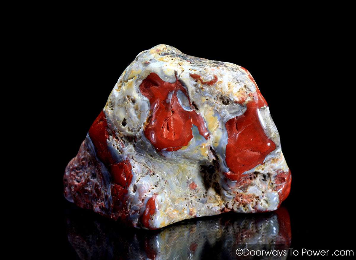 Red Fire Azeztulite Altar Stone w/ Druzy Rare (Polished)