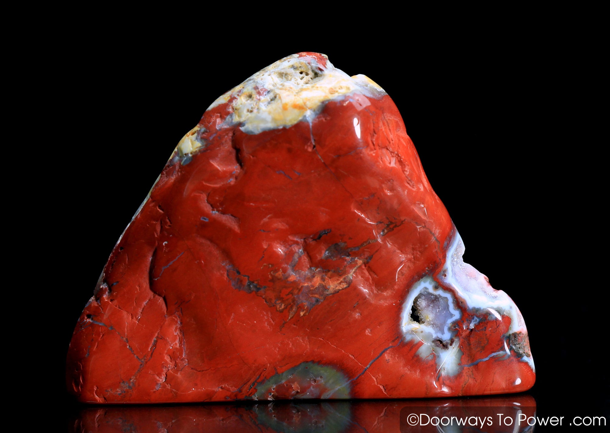 Red Fire Azeztulite Altar Stone w/ Druzy Rare (Polished)
