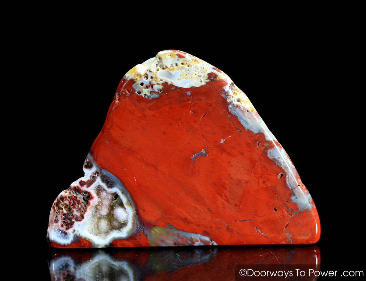Red Fire Azeztulite Altar Stone w/ Druzy Rare (Polished)