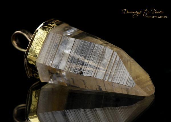 Golden Lemurian Light Language Pendant 14k