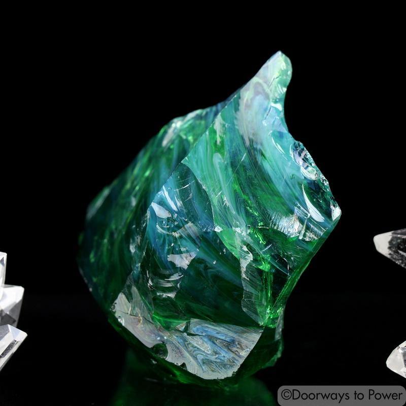 Luminescent Pleiaidan Green Monatomic Andara Crystal