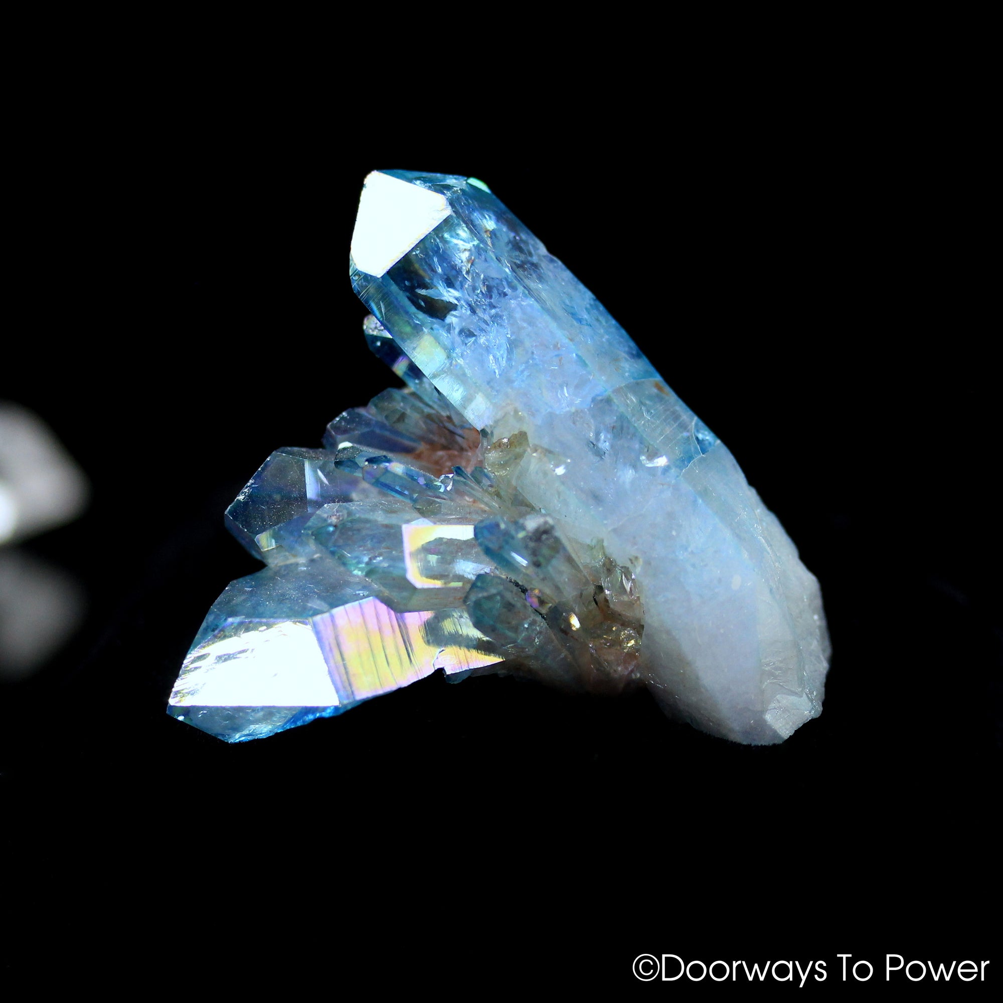 Aqua Aura Quartz Crystal Cluster Tantra Twin Record Keeper