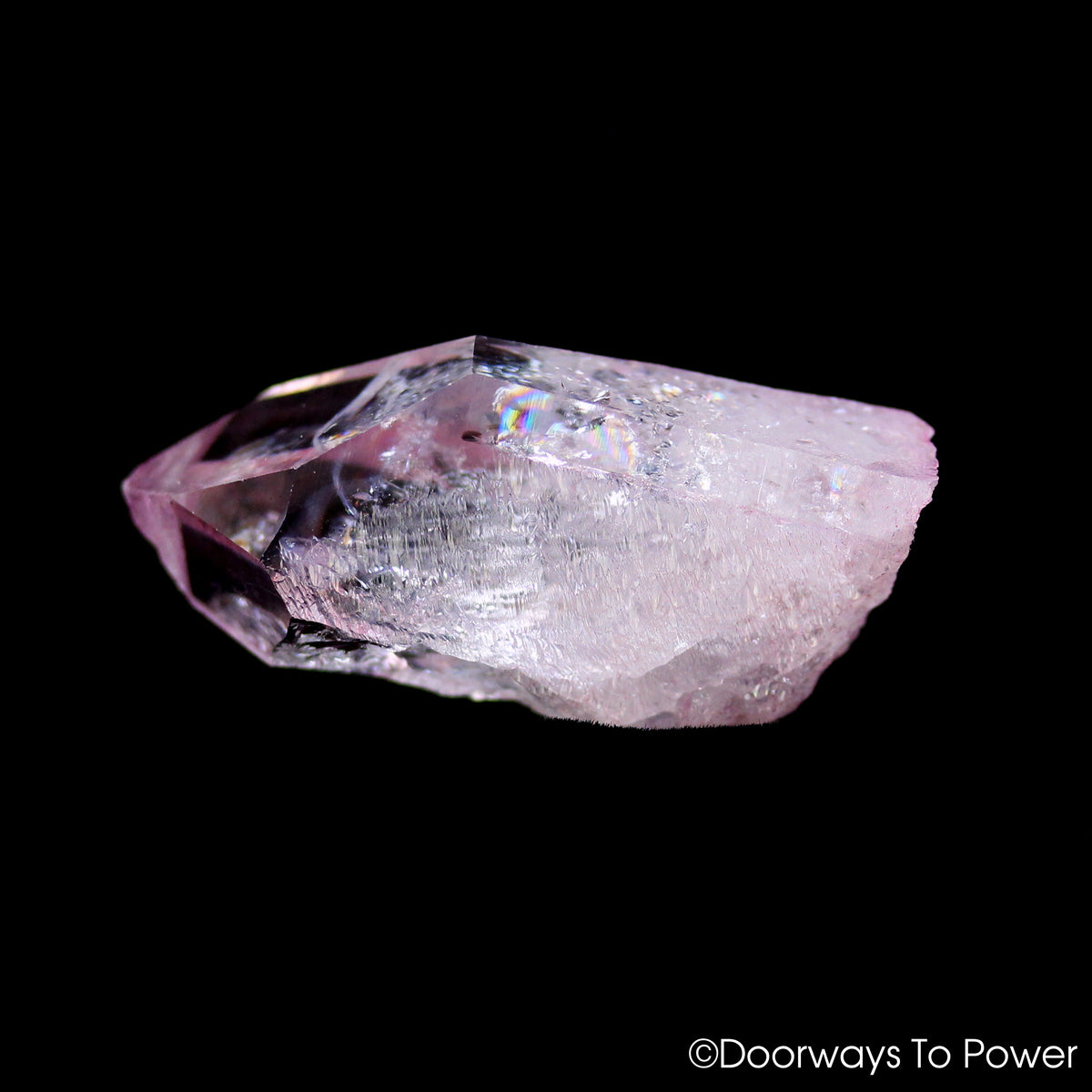 Platinum Rose Aura Colombian Lemurian Seed Master Dow Record Keeper Crystal