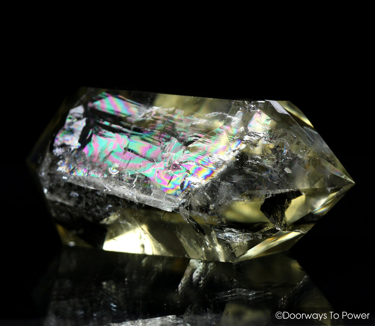 Citrine Rainbow Quartz Wand