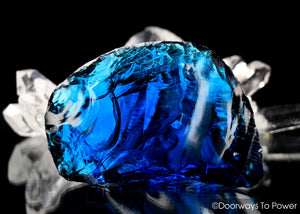 Electric Blue Atlantean Monatomic Andara Crystal Glass Altar Stone