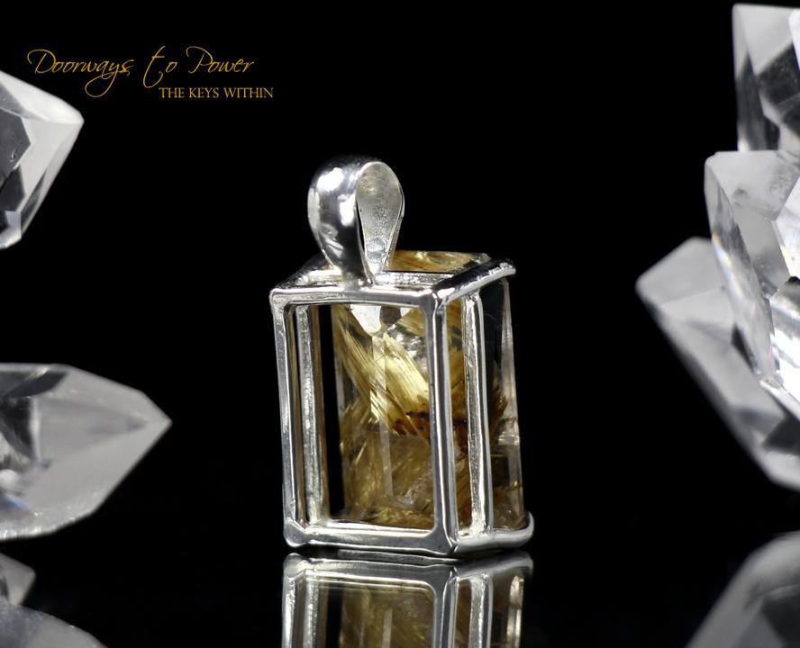 Golden Rutilated Quartz Crystal Pendant 