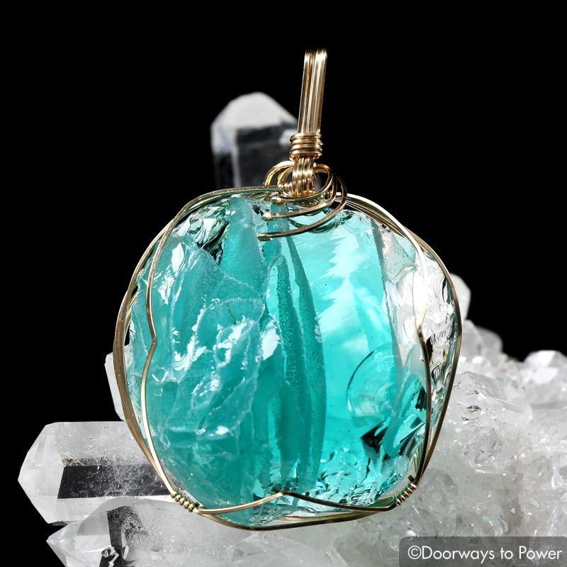 Oracle Eye Monatomic Andara Crystal Pendant 14K Gold