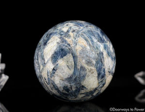 Blue Kyanite Crystal Sphere Rare Energetic cleansing + Aligns Balances all Chakras