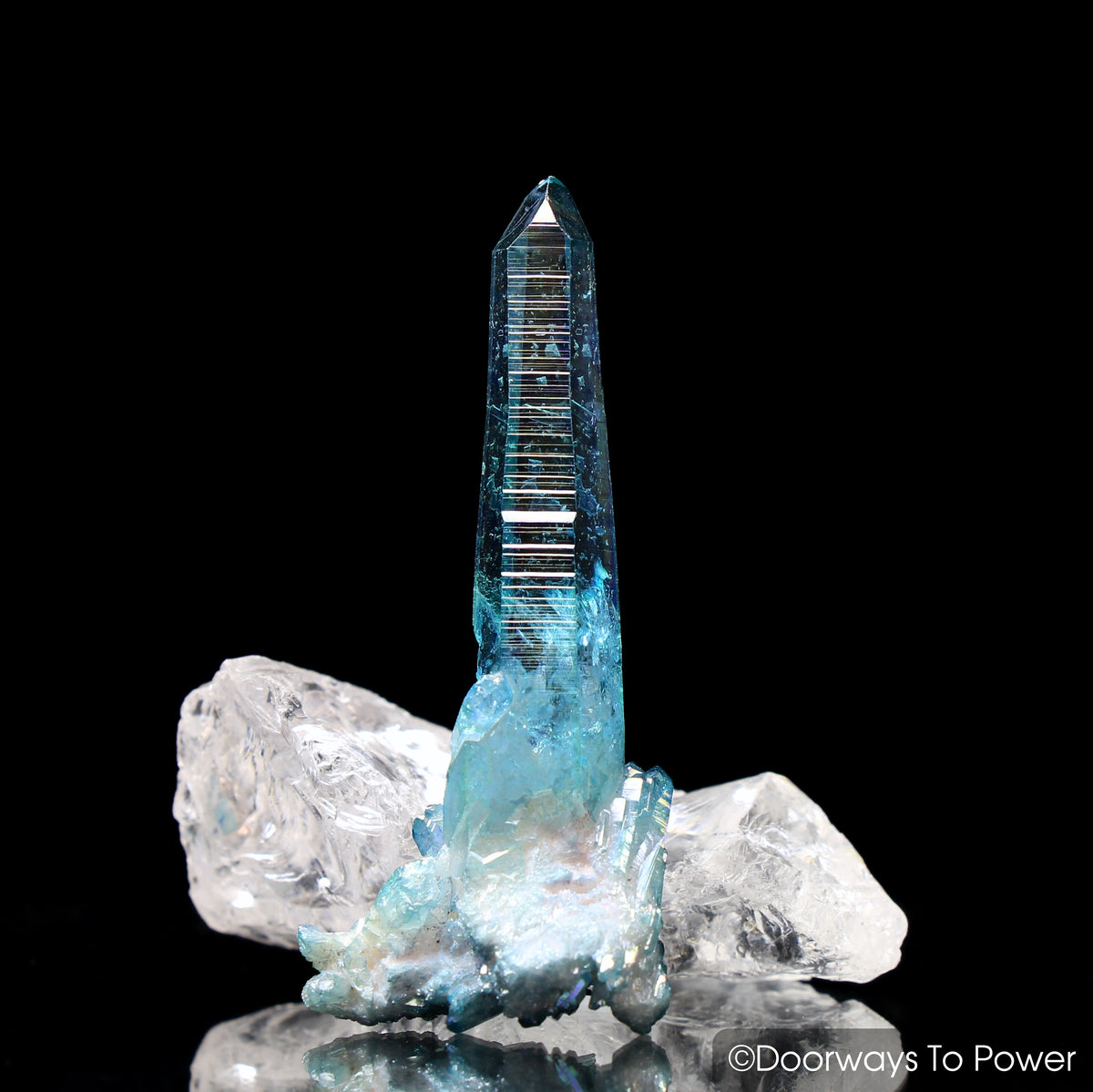 Aqua Aura Quartz Master Record Keeper & Tantric Twin Crystal