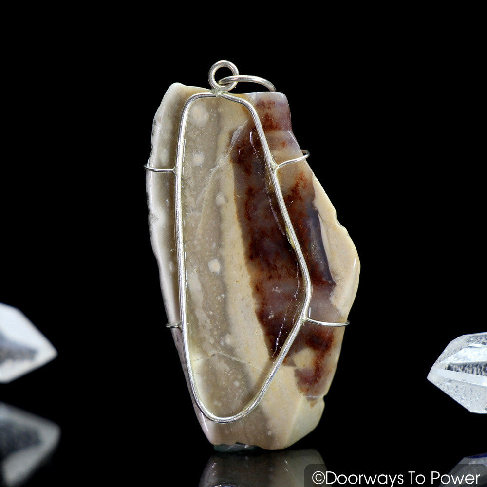 Circle Stone Crystal Pendant .925 SS Wire Wrap