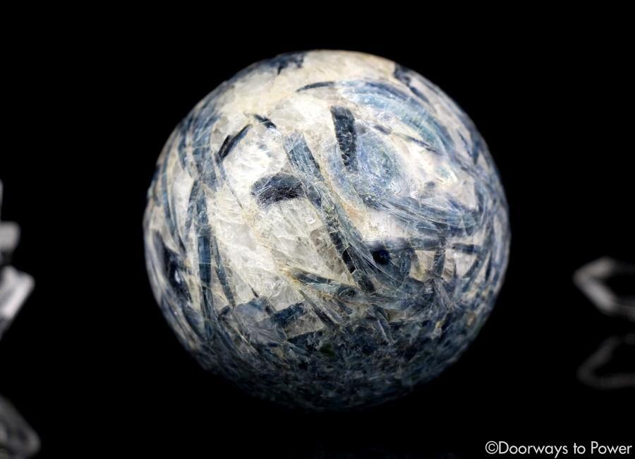 Blue Kyanite Crystal Sphere Rare Energetic cleansing + Aligns Balances all Chakras