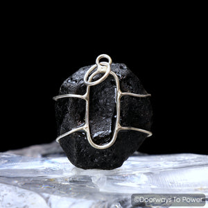 Tibetan Tektite Synergy 12 Stone Crystal Pendant .925 SS