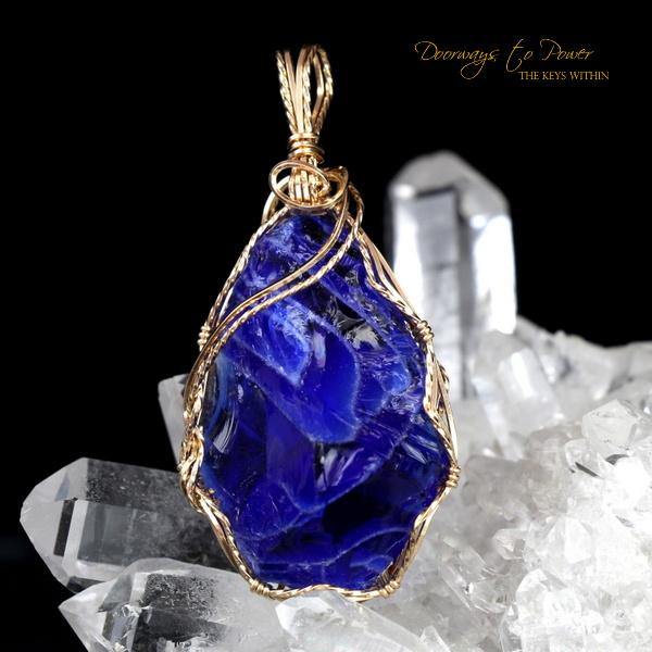 Tanzanite Fire Andara Crystal Pendant 14k