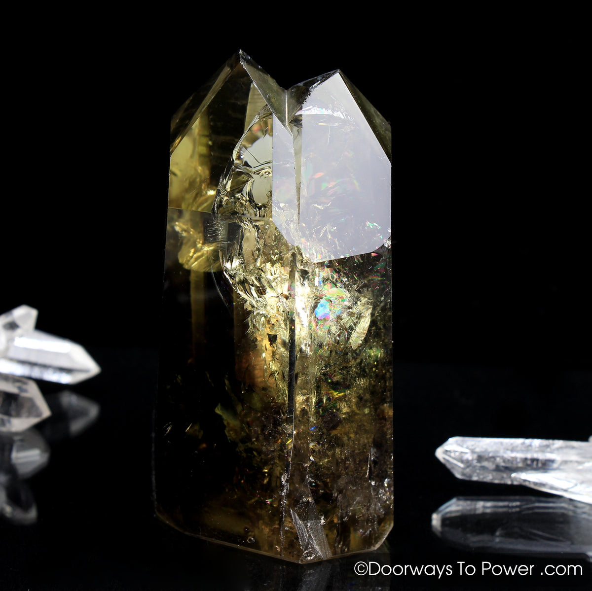 John of God Citrine & Smoky Phantom Tantric Twin Crystal & Record Keeper 'Very Rare'