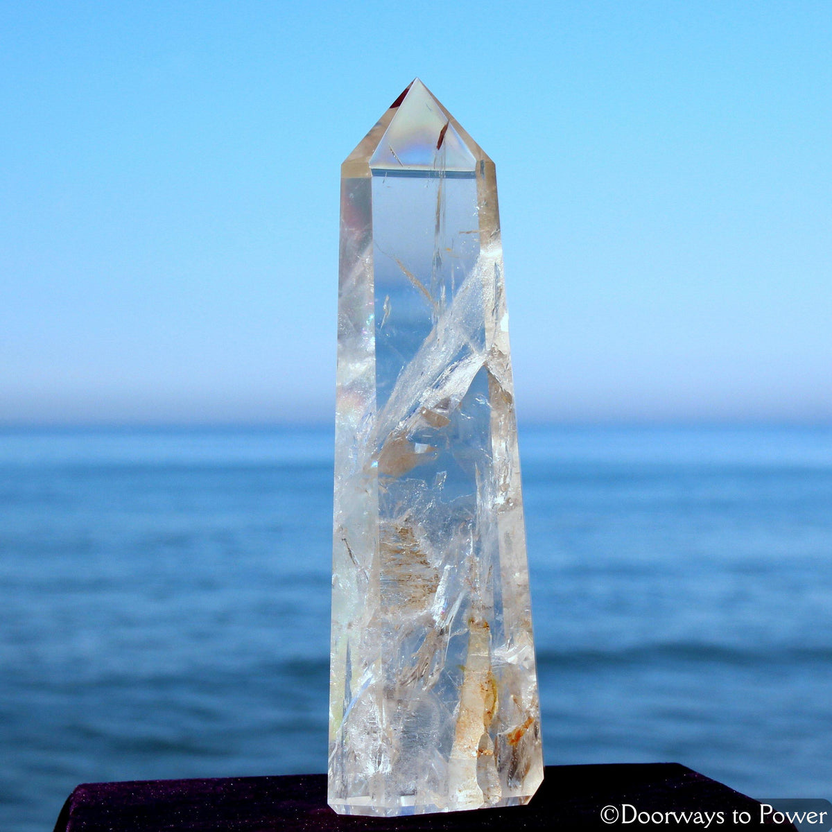 Exquisite Clear Quartz Manifest Spirit Isis Crystal Point w/ Rainbows