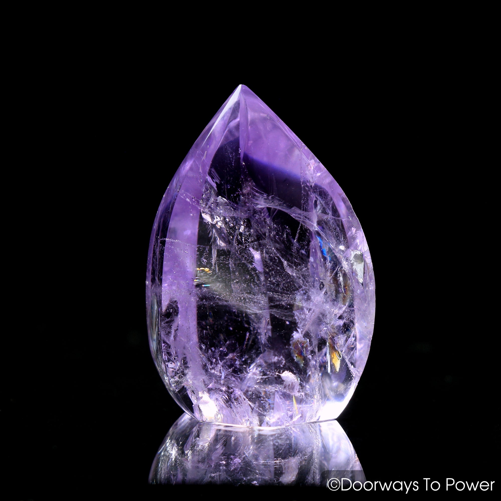 John of God Crystal Amethyst Casa Crystal Point 'Rainbow Warrior'