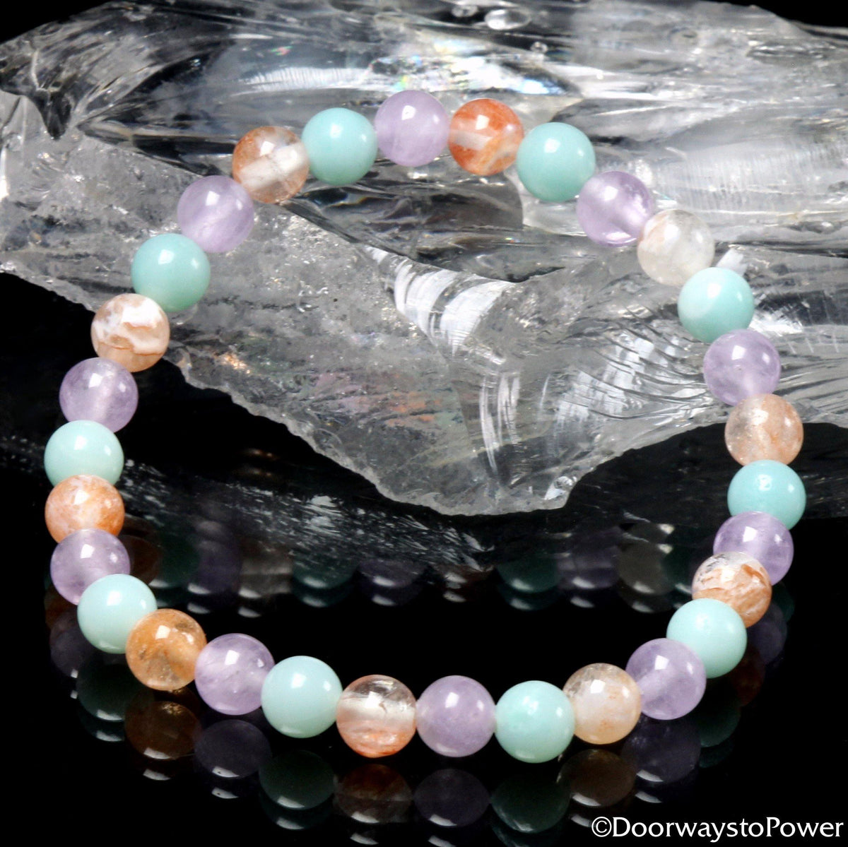 Pure Joy & Happiness Crystal bracelet Azumar, Amazez and Pink Fire Azeztulite.
