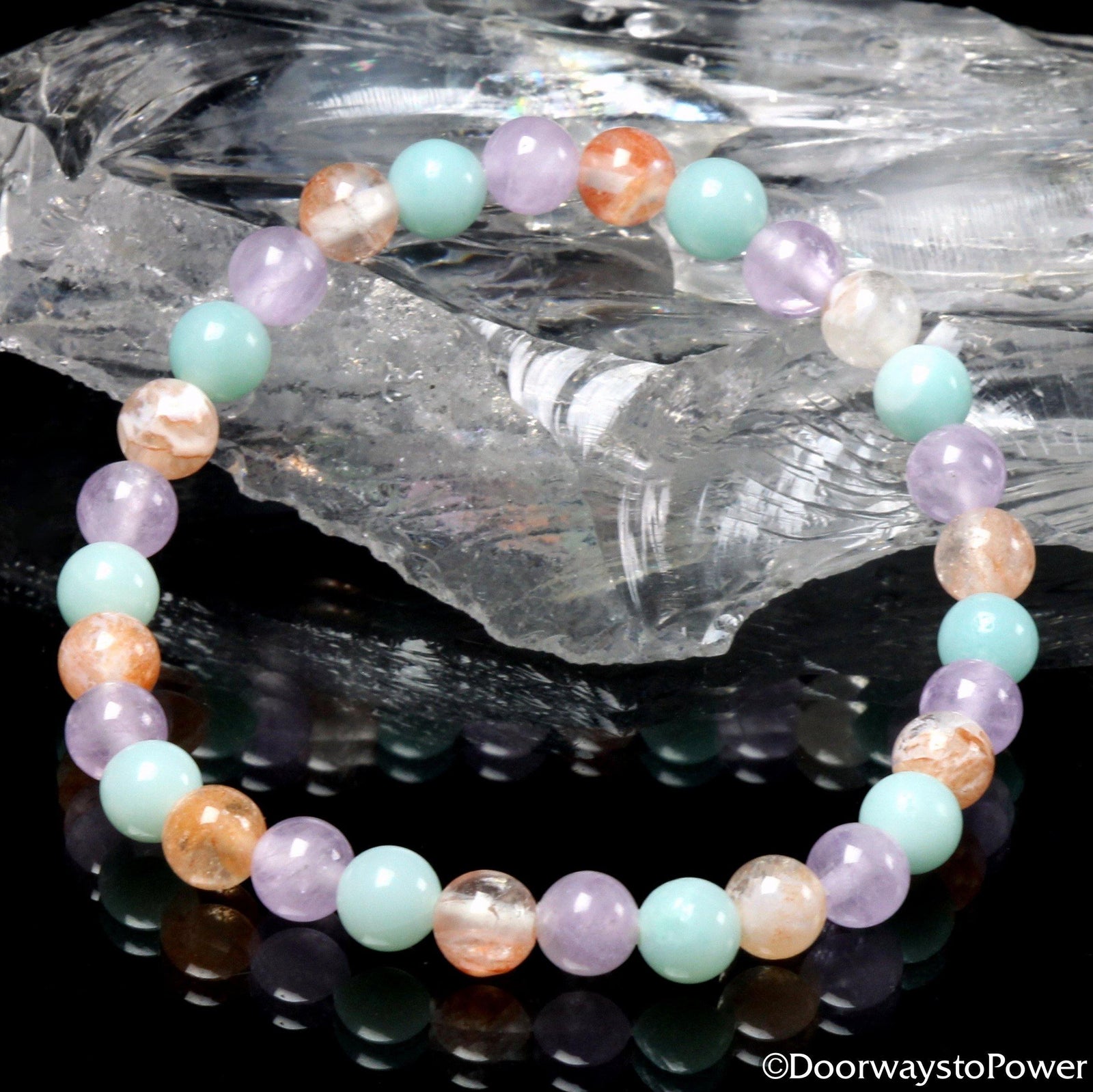 Pure Joy & Happiness Crystal bracelet Azumar, Amazez and Pink Fire Azeztulite.