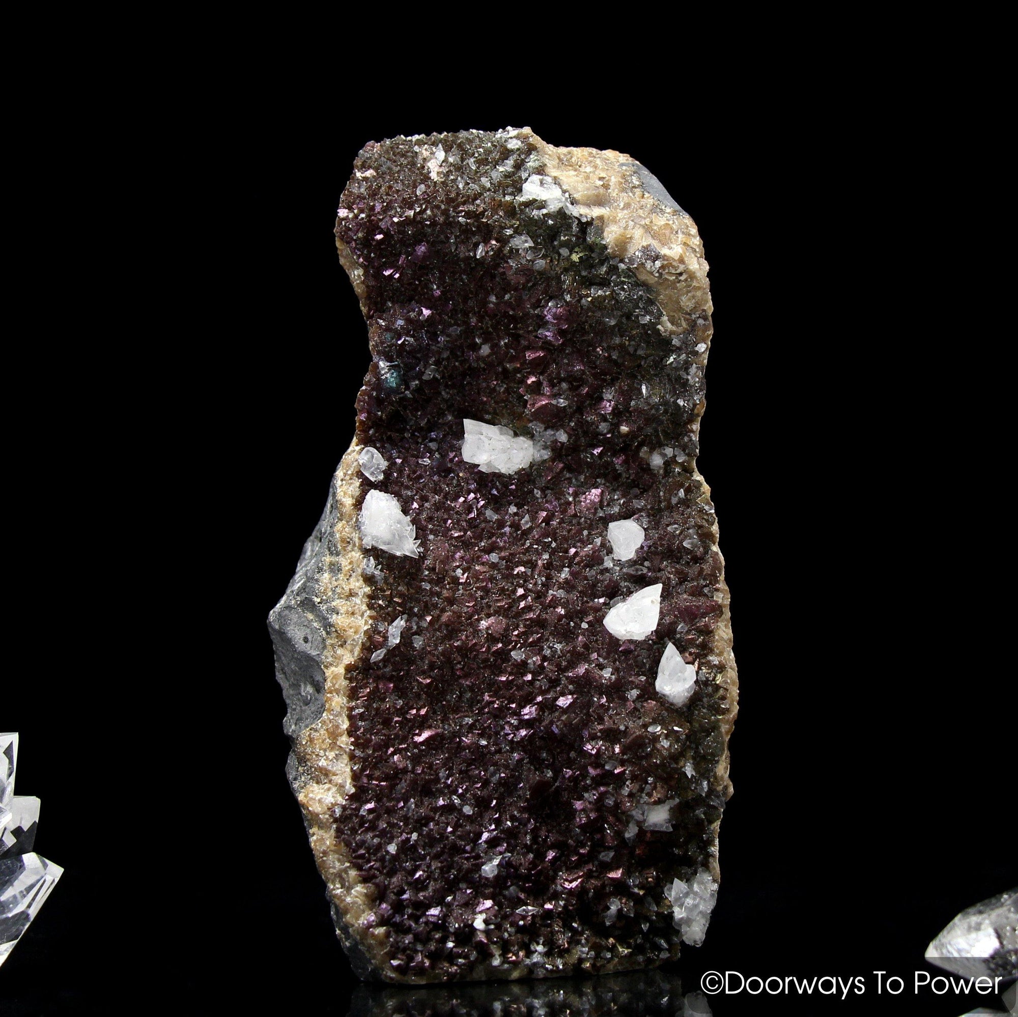 Dog Tooth Calcite on Iridescent Calcite Altar Stone 'Energy Amplifier' Rare