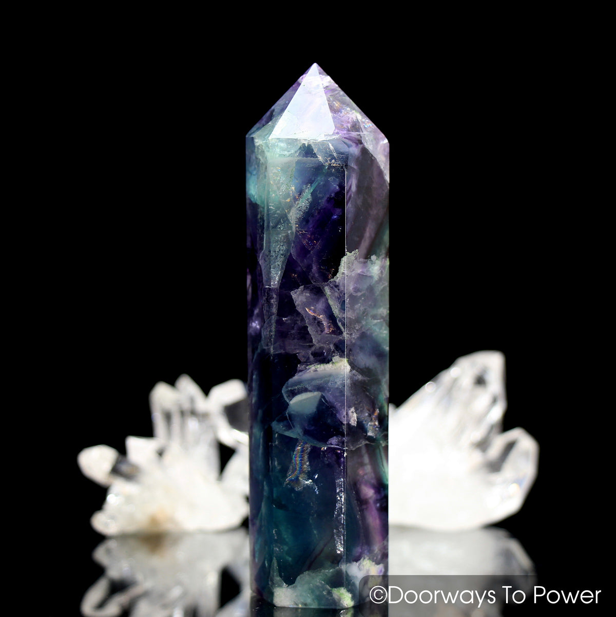 John of God Blessed Rainbow Fluorite Generator Healing Casa Crystal Point