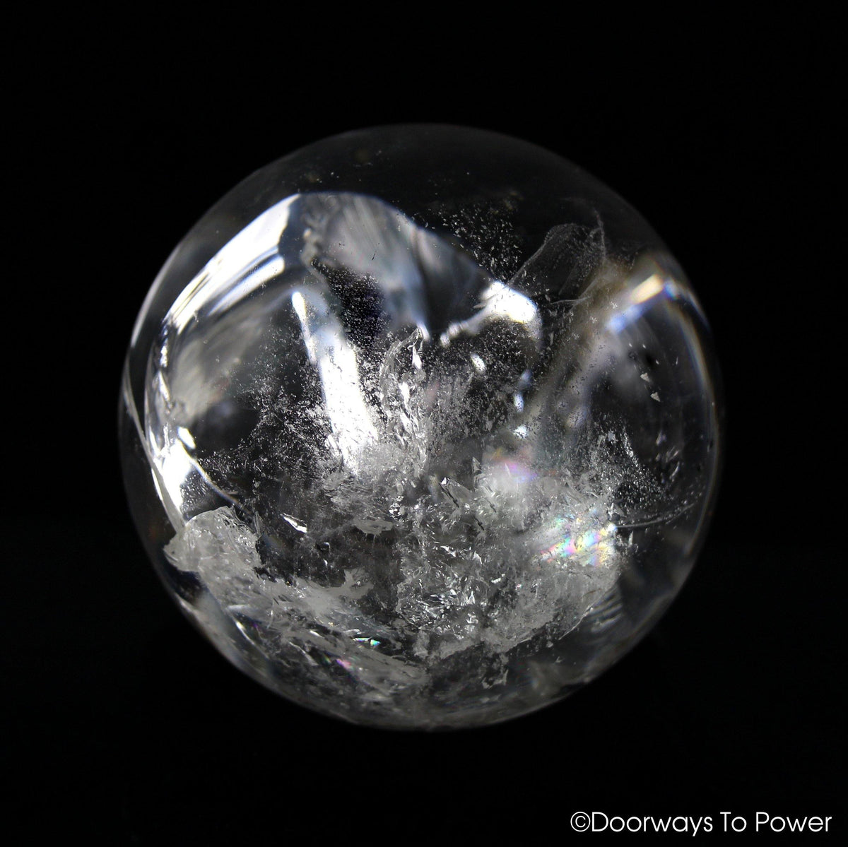 Satyaloka Azeztulite Quartz Crystal Sphere XL Rainbows