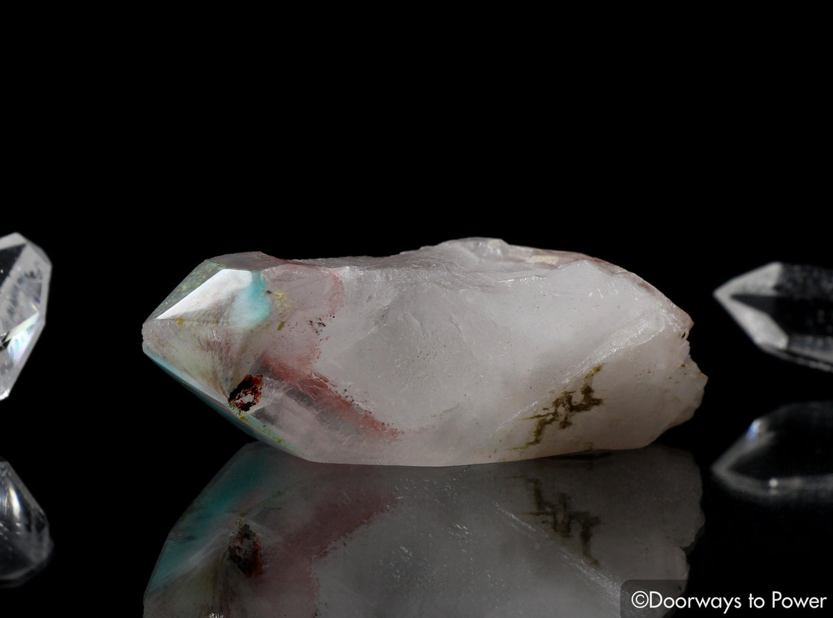 Ajoite Phantom Quartz Crystal w/ Record Keepers