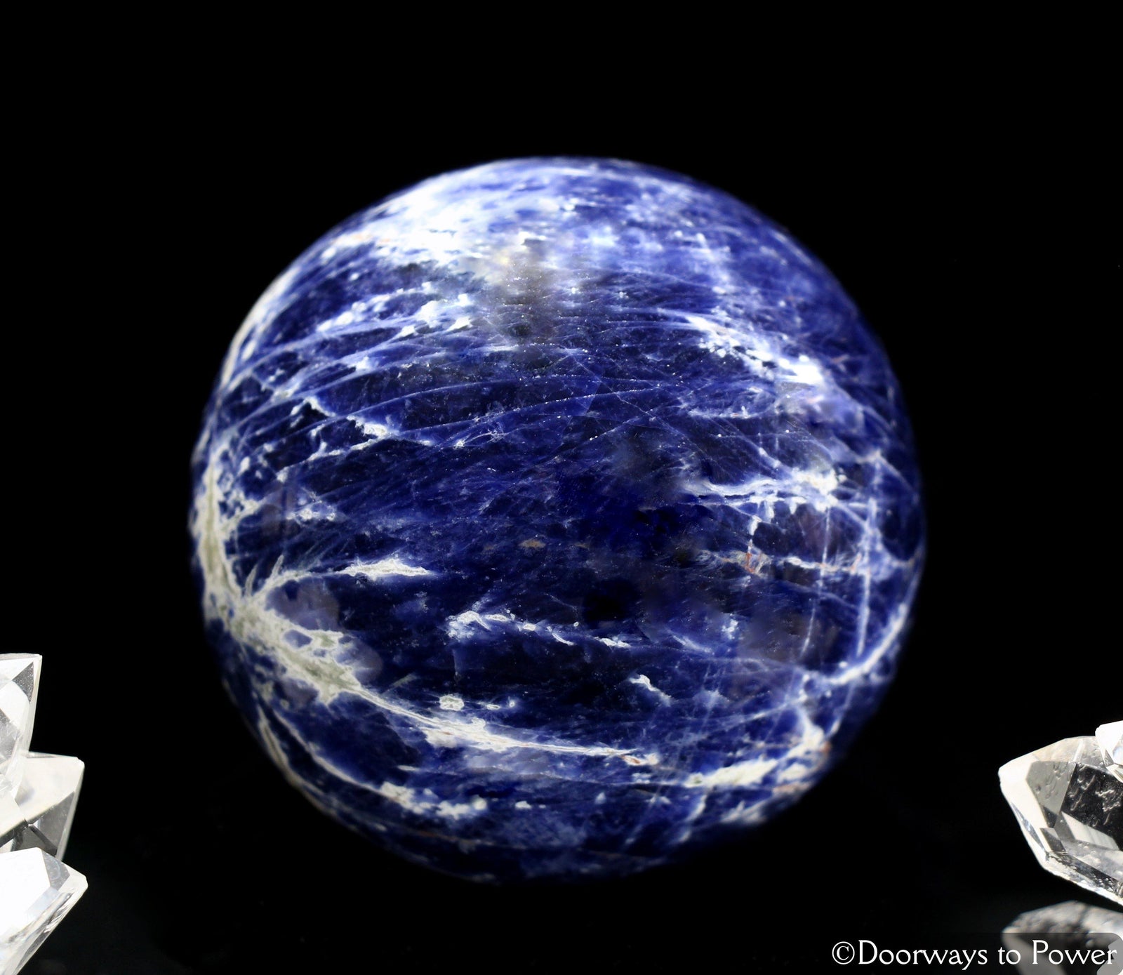 John of God Quartz Sodalite Crystal Sphere