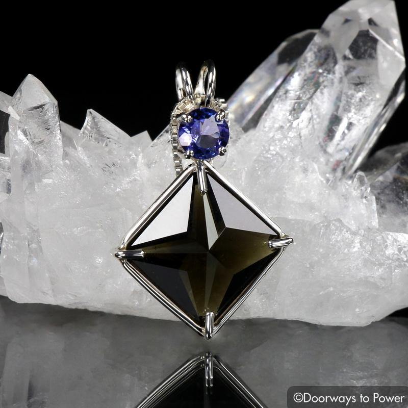 Moldavite & Tanzanite Magician Stone Pendant