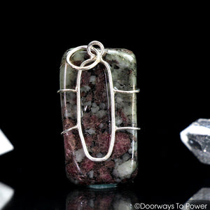 Eudialyte Gemstone Crystal Pendant .925 SS Wire Wrap