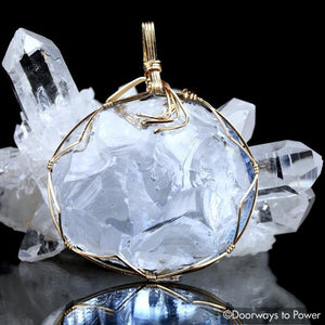 Lady Nellie Blue Andara Crystal Pendant 14k 'Blue Flame'