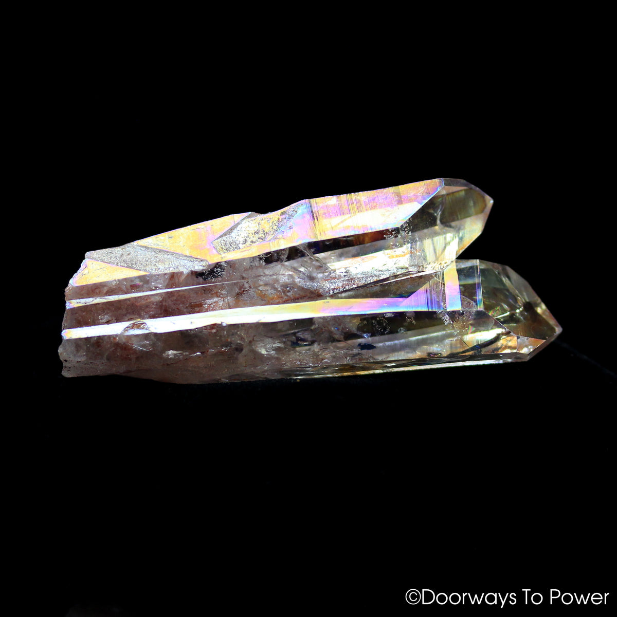 Angel Aura Quartz Starbrary Tantric Twin Crystal 'Twin Flame'